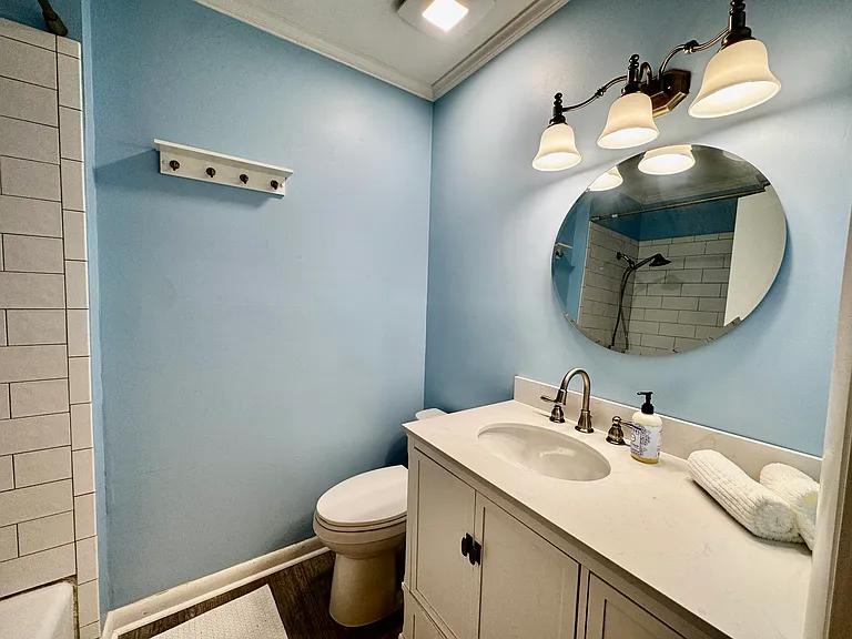 Main bathroom with bathshower
