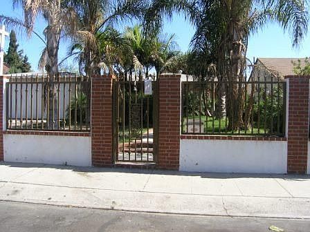 Frontage of residence offers gated access