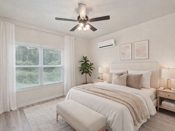 Bright and inviting bedroom designed for relaxation and rest.