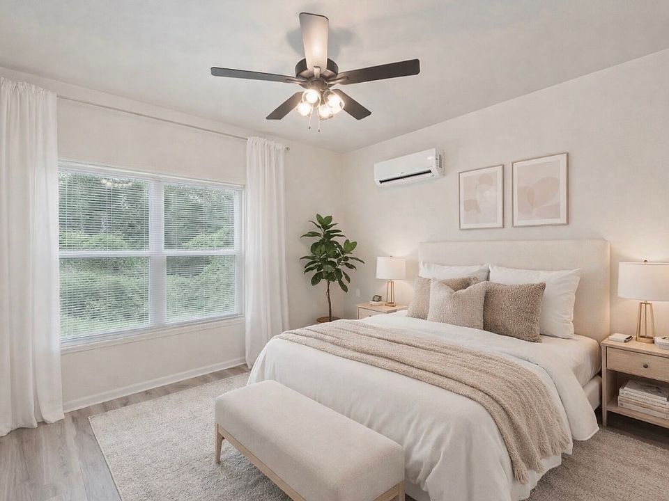 Bright and inviting bedroom designed for relaxation and rest.