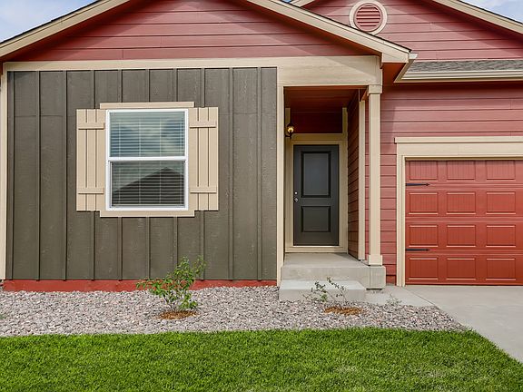 The Princeton has a charming covered front entryway.