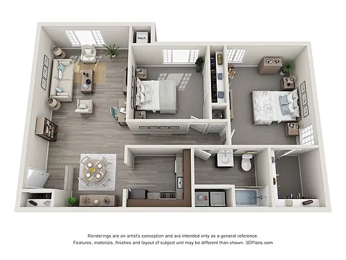 Floor plan Renovated 2 Bedroom