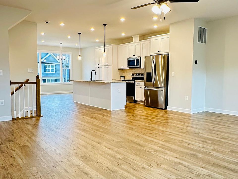 One level up from the entry, the great room spans the entire 2nd floor.