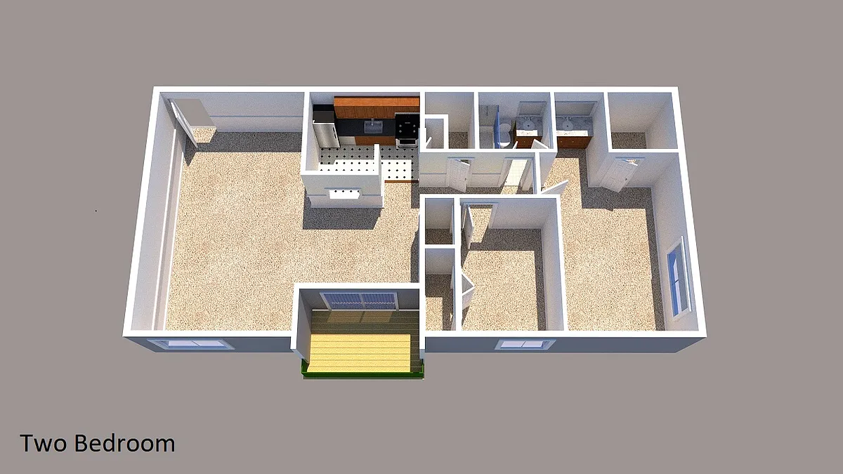 Floor plan 2 Bed 1 Bath