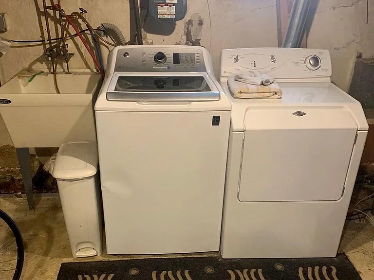 Washer and dryer in the basement