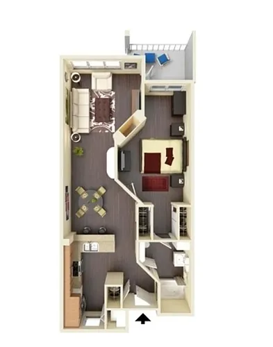 Floor plan 1X1-717