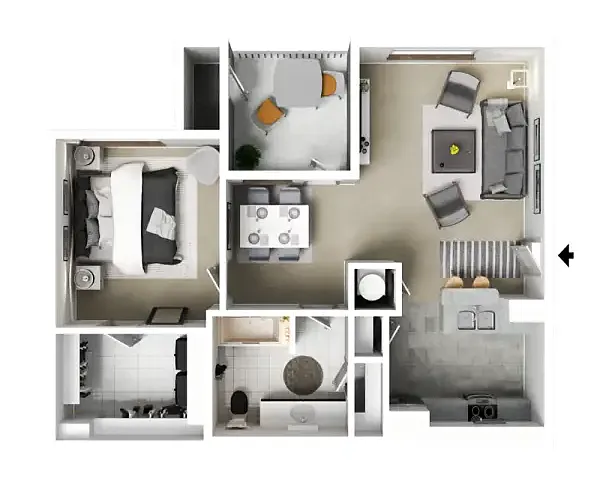 Floor plan 1 Bed 1 Bath