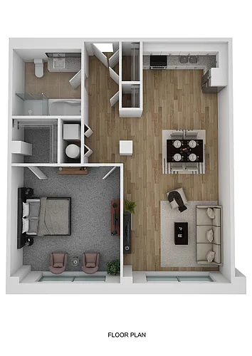 Floor plan 1 Bed 1 Bath Large