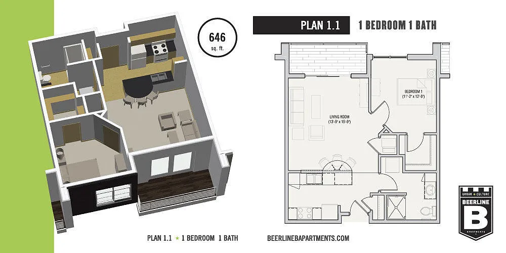 Floor plan 1B1B