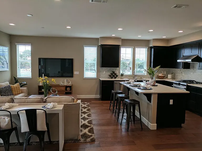 Homey open Kitchen and Living room