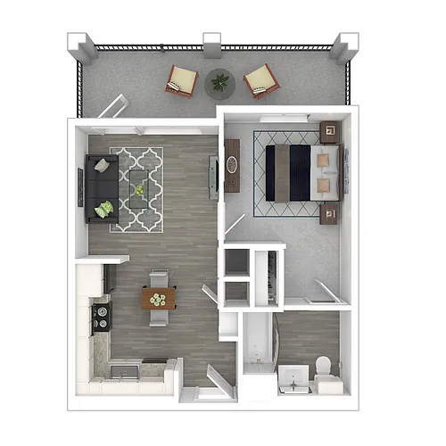 Floor plan 1 Bedroom 1 Bathroom 60% AMI - Income Restricted