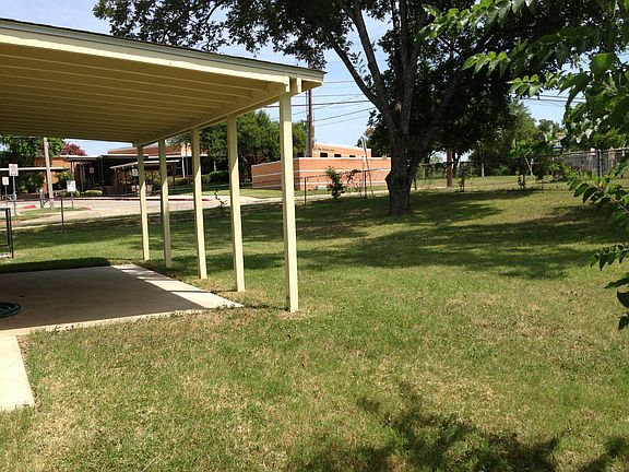 Covered Patio w/ School Across Street