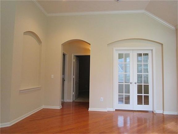 View from Dining Room showing doors to Study and Niche