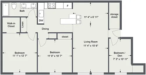 Floor plan 3 Bedroom 1 Bath renovated Olmsted Falls Vil
