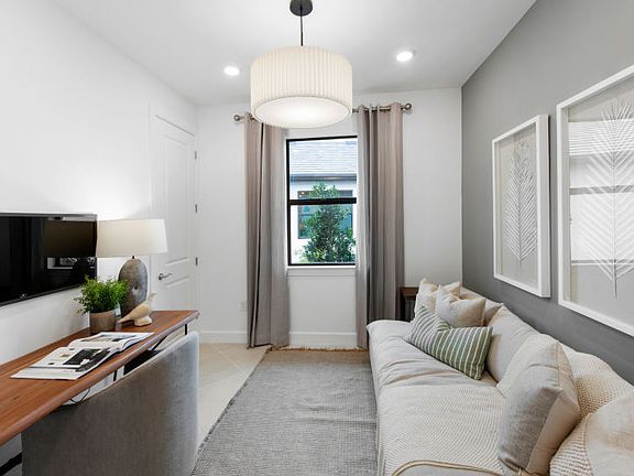 Flex room shown as a den, a perfect for a home office