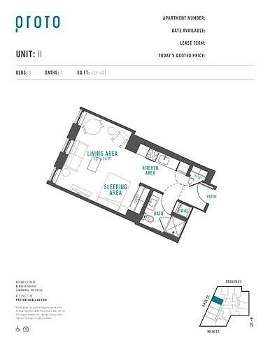 Floor plan Studio-H
