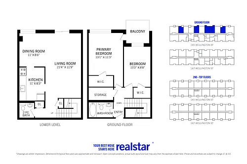 Floor plan 2 Bed 1.5 Bath B