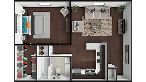 Floor plan 1 Bedroom Garden