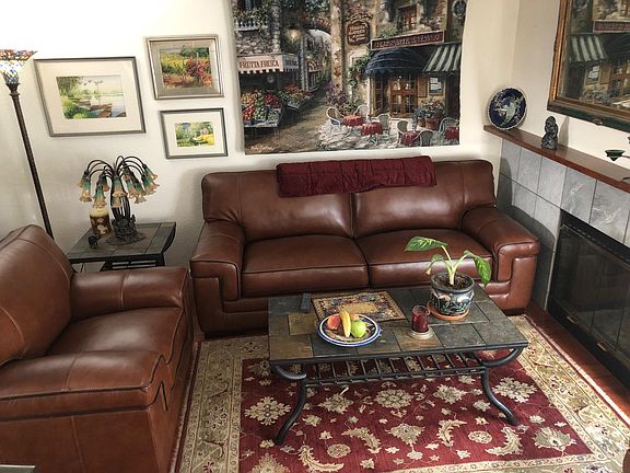 Living room with fireplace