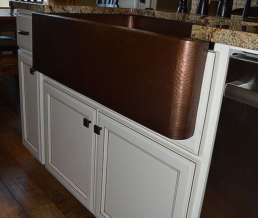 hammered copper basin sink