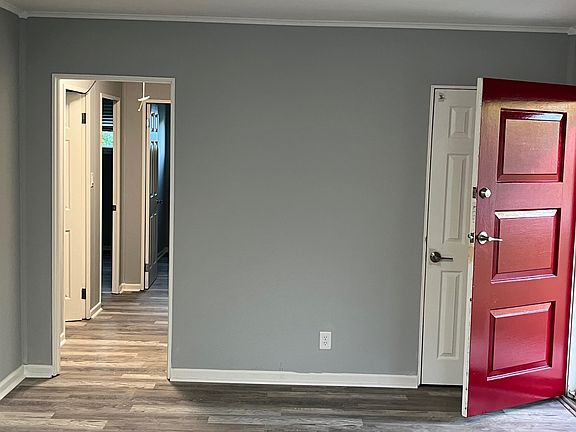 Living room with coat closet