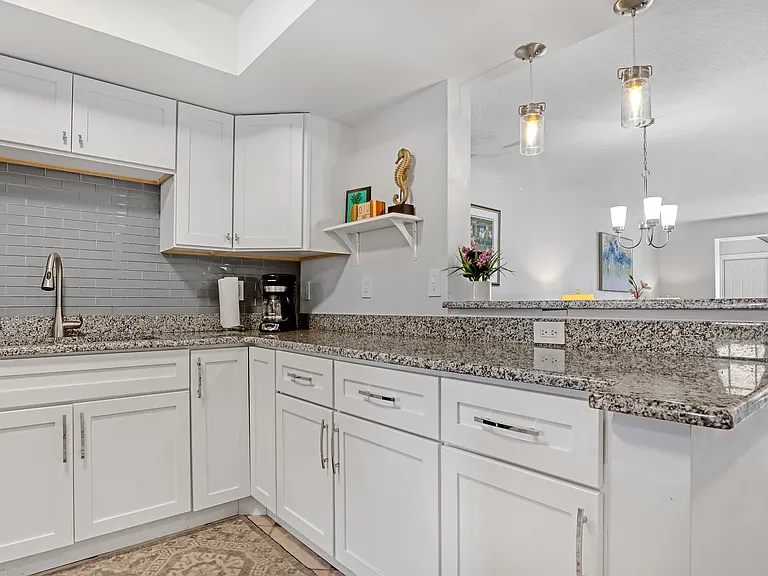 Kitchen with granite countertops