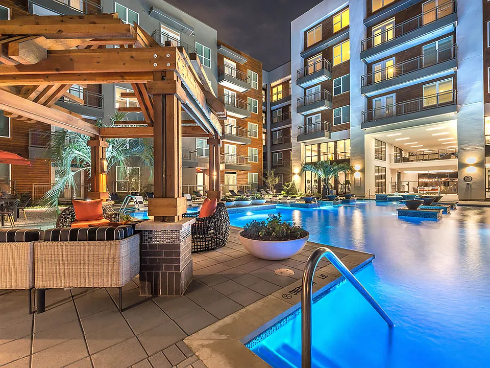 Outdoor lounge overlooking our resort-inspired pool