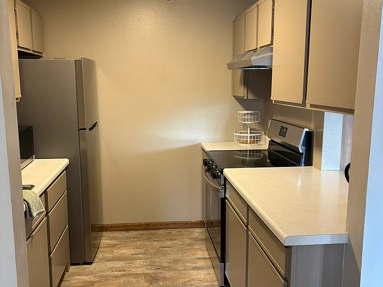 Kitchen with brand new stainless-steel appliances