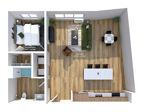 Floor plan One Bedroom B4 Type A