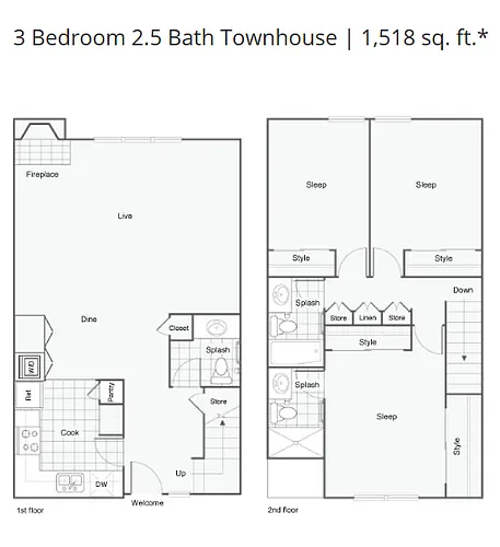 Floor plan 3x2.5TH
