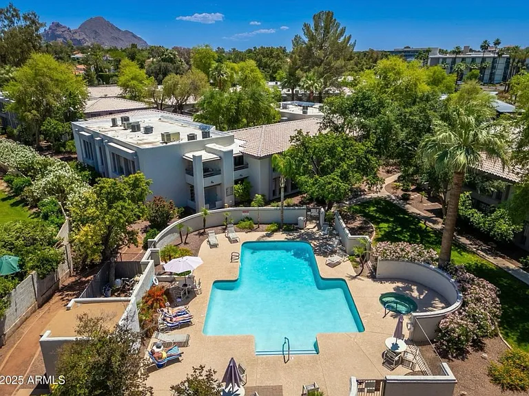 One of two heated pools and hot tubs