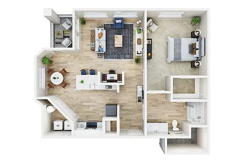 Floor plan 1X1 D