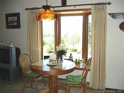 Dining Nook has views of Pikes Peak. Perfect for morning coffee!