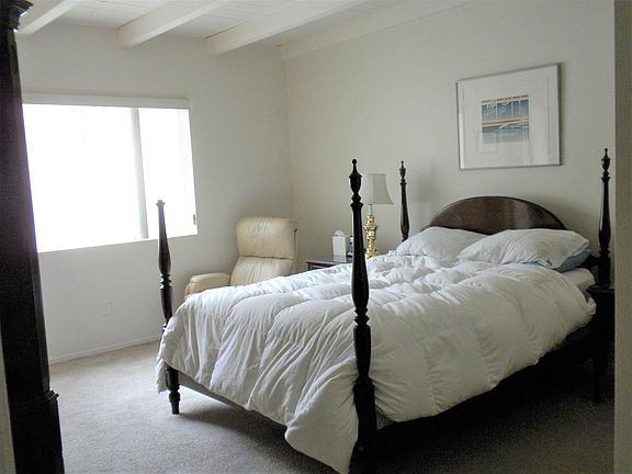 2nd Level - First bedroom is spacious with walk-in closet; vanity/sink; replacing carpet with laminate flooring. Bedroom has access to rooftop deck