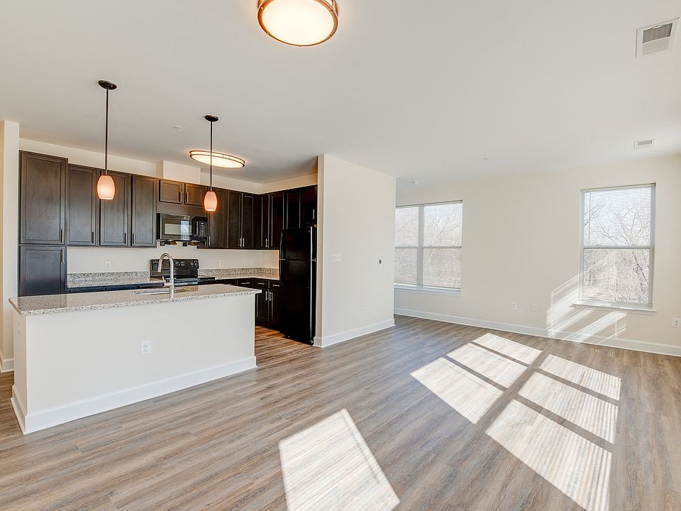 kitchen with spacious living room