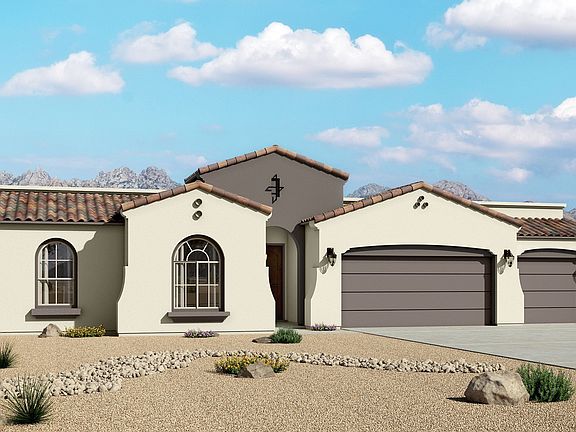 Spanish Elevation 3 Car Garage