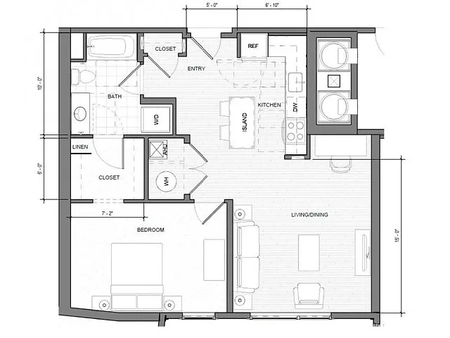 Floor plan 1BR-C