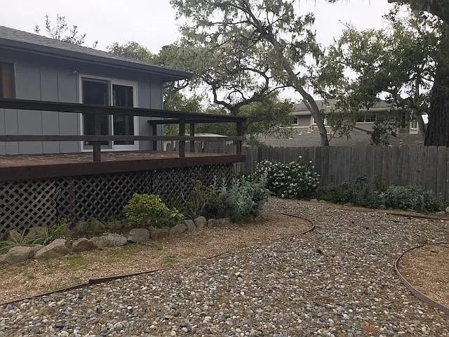Back deck and yard.