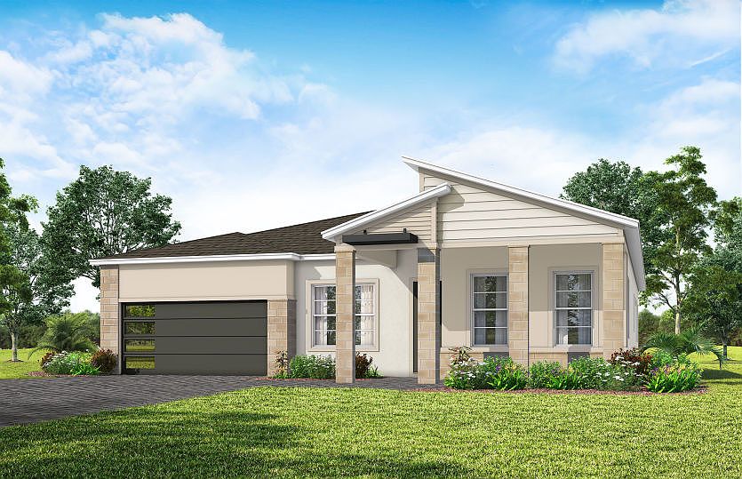 Mahogany MD2 Elevation w Stone
