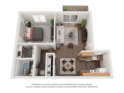 Floor plan 1 Bed 1 Bath
