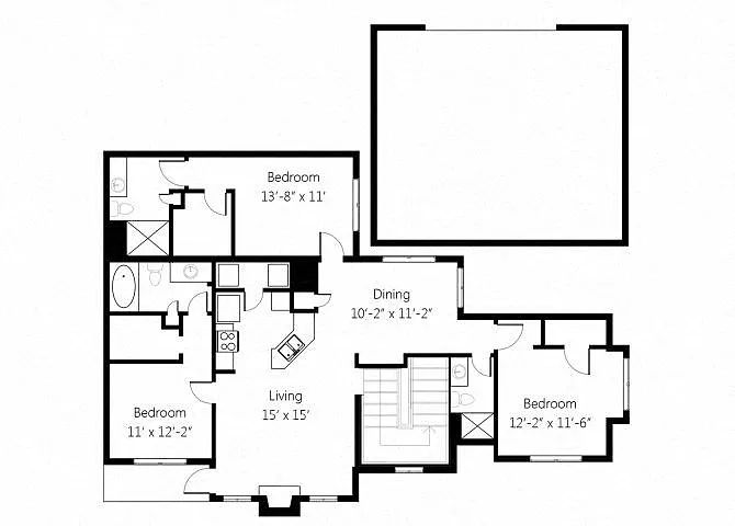 Floor plan Villas C4G 3bed 3bath with Garage