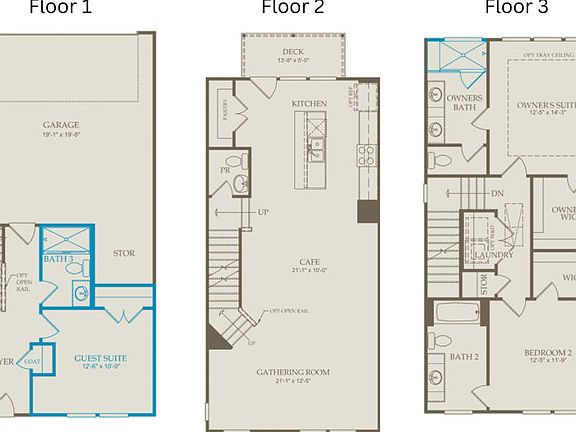 Floor Plan Level 1, Level 2 Level 3