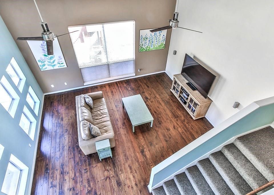 Aerial view of the living room