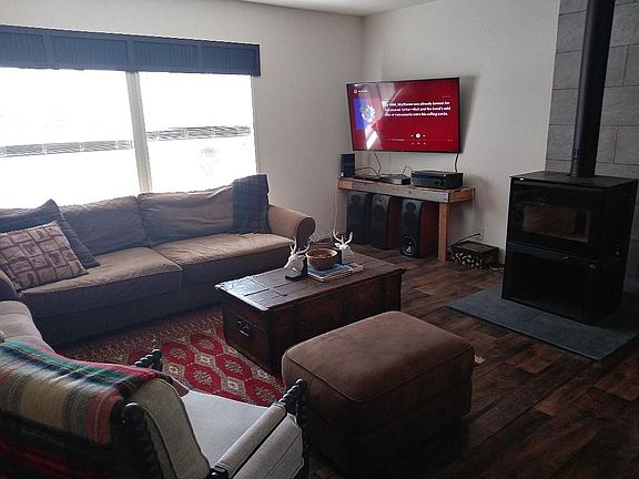 Family Room with wood stove
