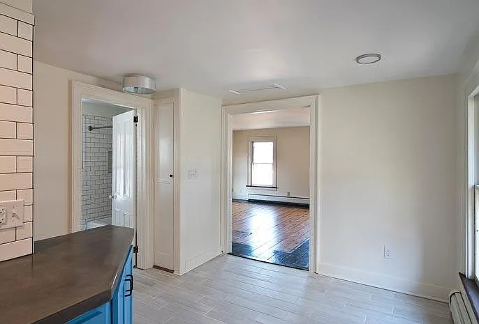 View from kitchen into living room