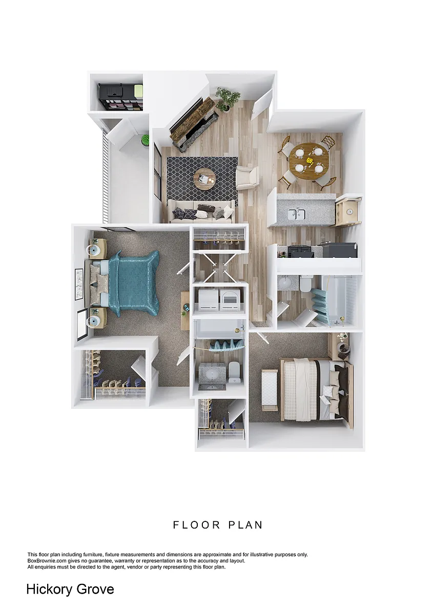 Floor plan 2 Bedroom, 2 Bathroom
