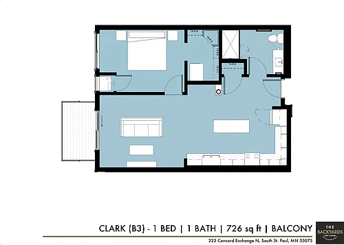Floor plan The Backyards - Clark (B3)