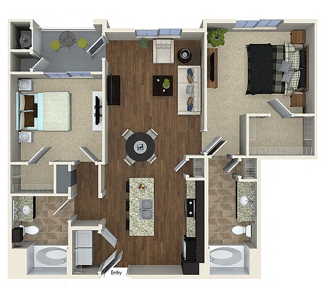 Floor plan B1 2X2