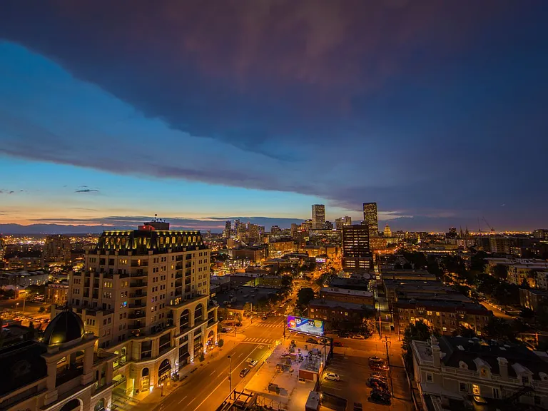Views from the rooftop patio at Archer Tower in Denver, CO