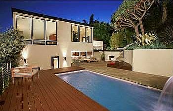 Salt water pool with water fall